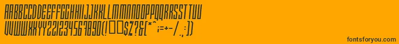 Fonte Xraytedskew – fontes pretas em um fundo laranja