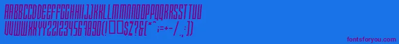 Xraytedskew Font – Purple Fonts on Blue Background