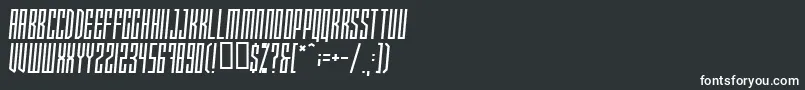 フォントXraytedskew – 黒い背景に白い文字