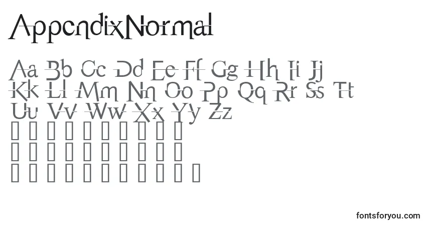 Fuente AppendixNormal - alfabeto, números, caracteres especiales