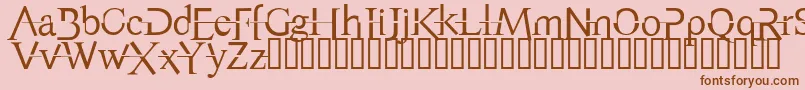 AppendixNormal-Schriftart – Braune Schriften auf rosa Hintergrund