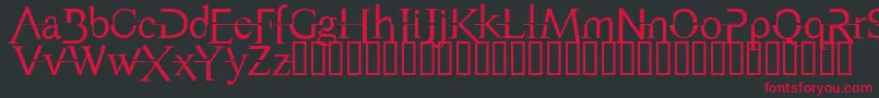 AppendixNormal-Schriftart – Rote Schriften auf schwarzem Hintergrund
