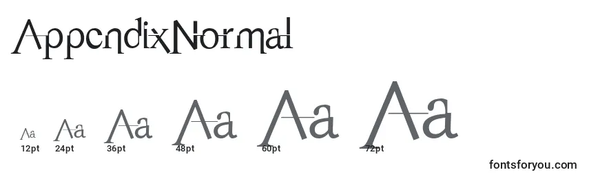 Размеры шрифта AppendixNormal