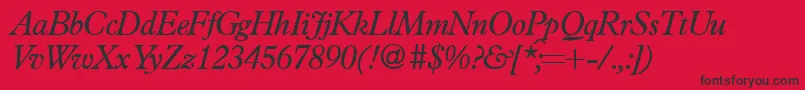 PlacidRegularitalic Font – Black Fonts on Red Background