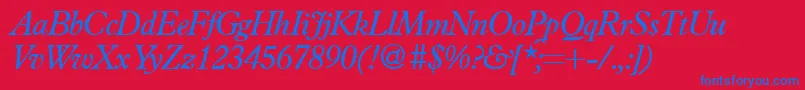 PlacidRegularitalic Font – Blue Fonts on Red Background