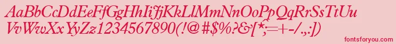 フォントPlacidRegularitalic – ピンクの背景に赤い文字