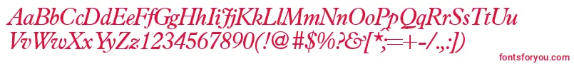 PlacidRegularitalic Font – Red Fonts on White Background
