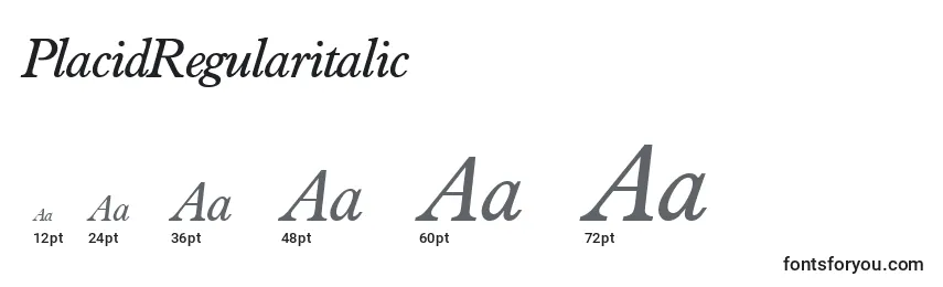 Größen der Schriftart PlacidRegularitalic