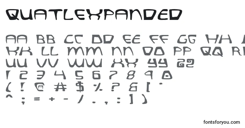 Schriftart QuatlExpanded – Alphabet, Zahlen, spezielle Symbole