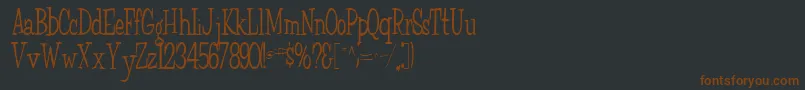 Fairchild85RegularTtcon-Schriftart – Braune Schriften auf schwarzem Hintergrund