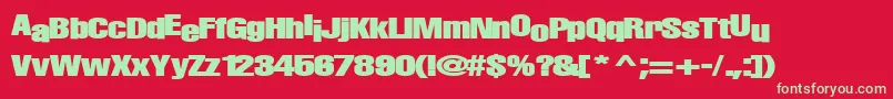 Babymaker35Bold Font – Green Fonts on Red Background