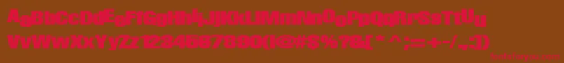 Babymaker35Bold-fontti – punaiset fontit ruskealla taustalla