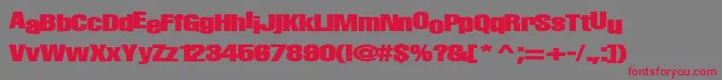 フォントBabymaker35Bold – 赤い文字の灰色の背景