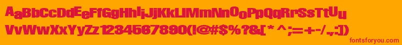 Babymaker35Bold Font – Red Fonts on Orange Background
