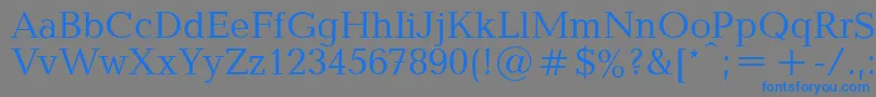 フォントBalticaPlain.001.001 – 灰色の背景に青い文字