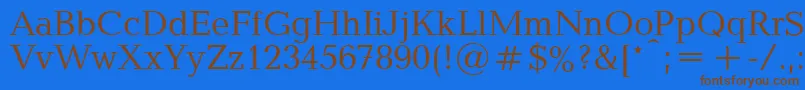 BalticaPlain.001.001 Font – Brown Fonts on Blue Background