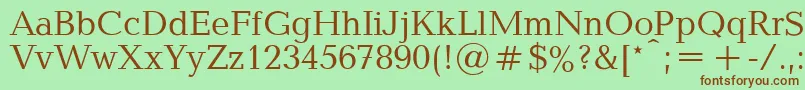 BalticaPlain.001.001 Font – Brown Fonts on Green Background