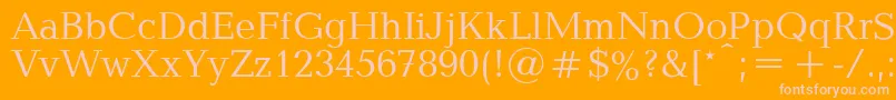 Czcionka BalticaPlain.001.001 – różowe czcionki na pomarańczowym tle