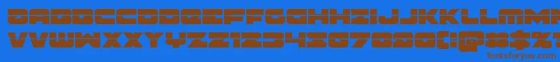Banjinlaser Font – Brown Fonts on Blue Background