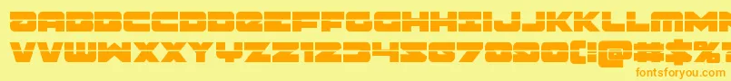 Banjinlaser Font – Orange Fonts on Yellow Background