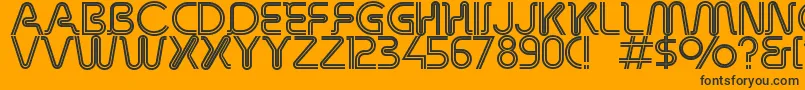 Overdriveinline Font – Black Fonts on Orange Background