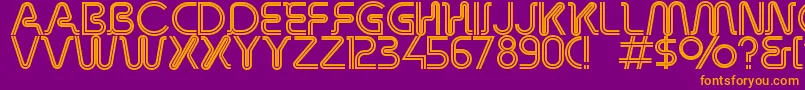 Overdriveinline Font – Orange Fonts on Purple Background