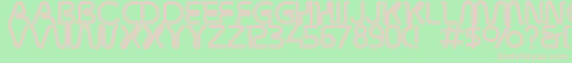 フォントOverdriveinline – 緑の背景にピンクのフォント