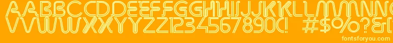 Overdriveinline Font – Yellow Fonts on Orange Background