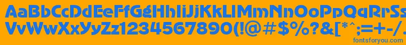 UkAdvergothic Font – Blue Fonts on Orange Background