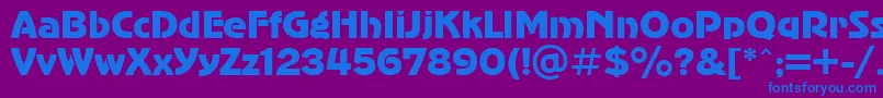 UkAdvergothic Font – Blue Fonts on Purple Background