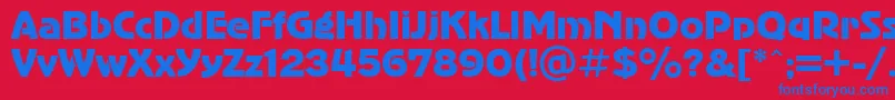 UkAdvergothic Font – Blue Fonts on Red Background