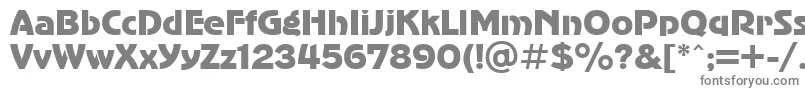 UkAdvergothic-fontti – harmaat kirjasimet valkoisella taustalla