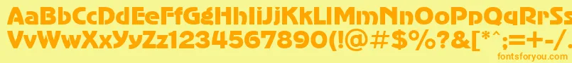 UkAdvergothic Font – Orange Fonts on Yellow Background