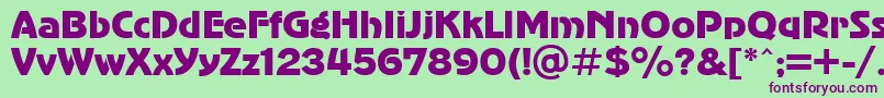 UkAdvergothic Font – Purple Fonts on Green Background