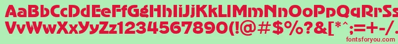 UkAdvergothic Font – Red Fonts on Green Background