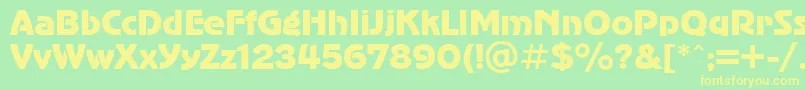 UkAdvergothic Font – Yellow Fonts on Green Background