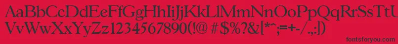 GascogneRegular Font – Black Fonts on Red Background