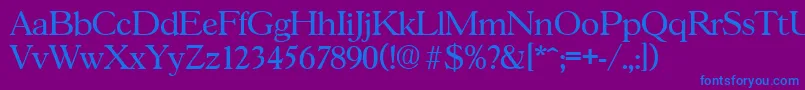 GascogneRegular Font – Blue Fonts on Purple Background