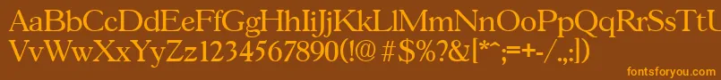 GascogneRegular Font – Orange Fonts on Brown Background