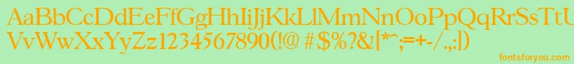 GascogneRegular-Schriftart – Orangefarbene Schriften auf grünem Hintergrund