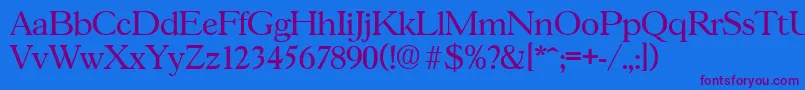 GascogneRegular Font – Purple Fonts on Blue Background