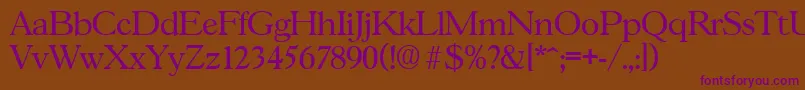 GascogneRegular Font – Purple Fonts on Brown Background