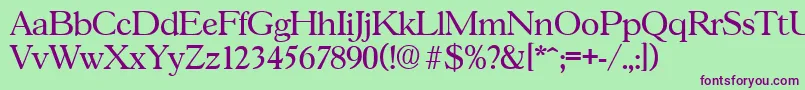 GascogneRegular Font – Purple Fonts on Green Background