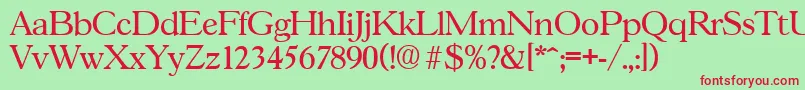 GascogneRegular Font – Red Fonts on Green Background