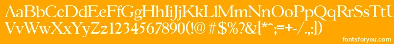 フォントGascogneRegular – オレンジの背景に白い文字