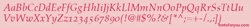 AldusItalicOldstyleFigures Font – Red Fonts on Pink Background