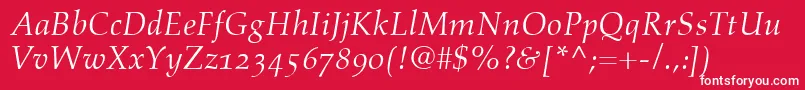 AldusItalicOldstyleFigures Font – White Fonts on Red Background