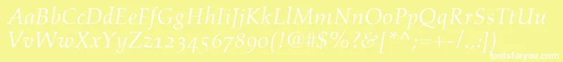 AldusItalicOldstyleFigures Font – White Fonts on Yellow Background