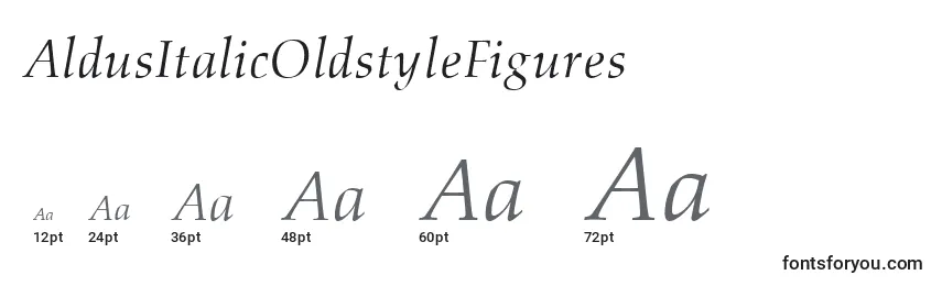 Размеры шрифта AldusItalicOldstyleFigures