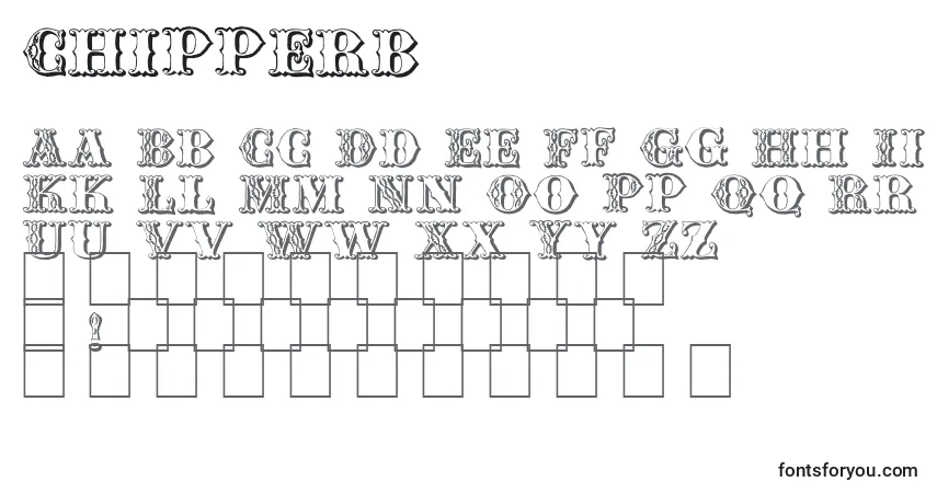 A fonte Chipperb – alfabeto, números, caracteres especiais